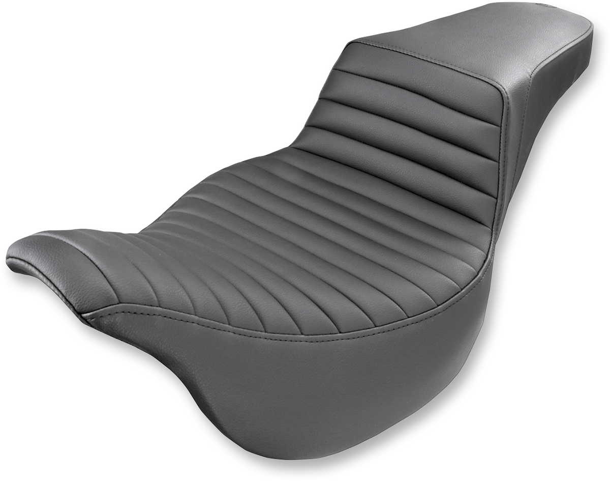 Saddlemen Step-Up Seat - Front Tuck-n-Roll - Black - FL '08-'24 Harley Davidson