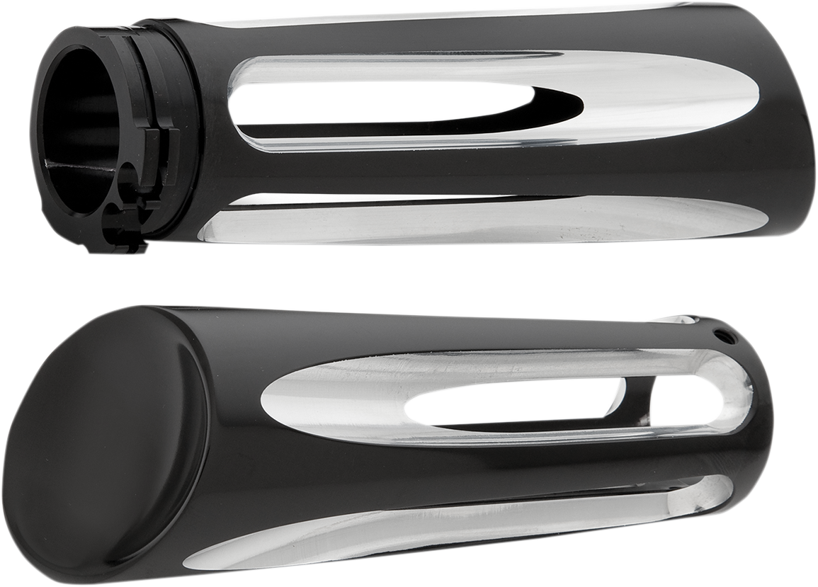 Arlen ness Ness-Tech® Deep Cut Billet Grips - Black Harley Davidson