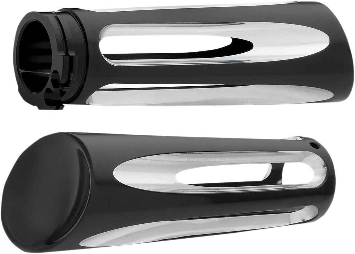 Arlen Ness Original Billet Deep Cut Grips For Harley With Dual Cable Throttle