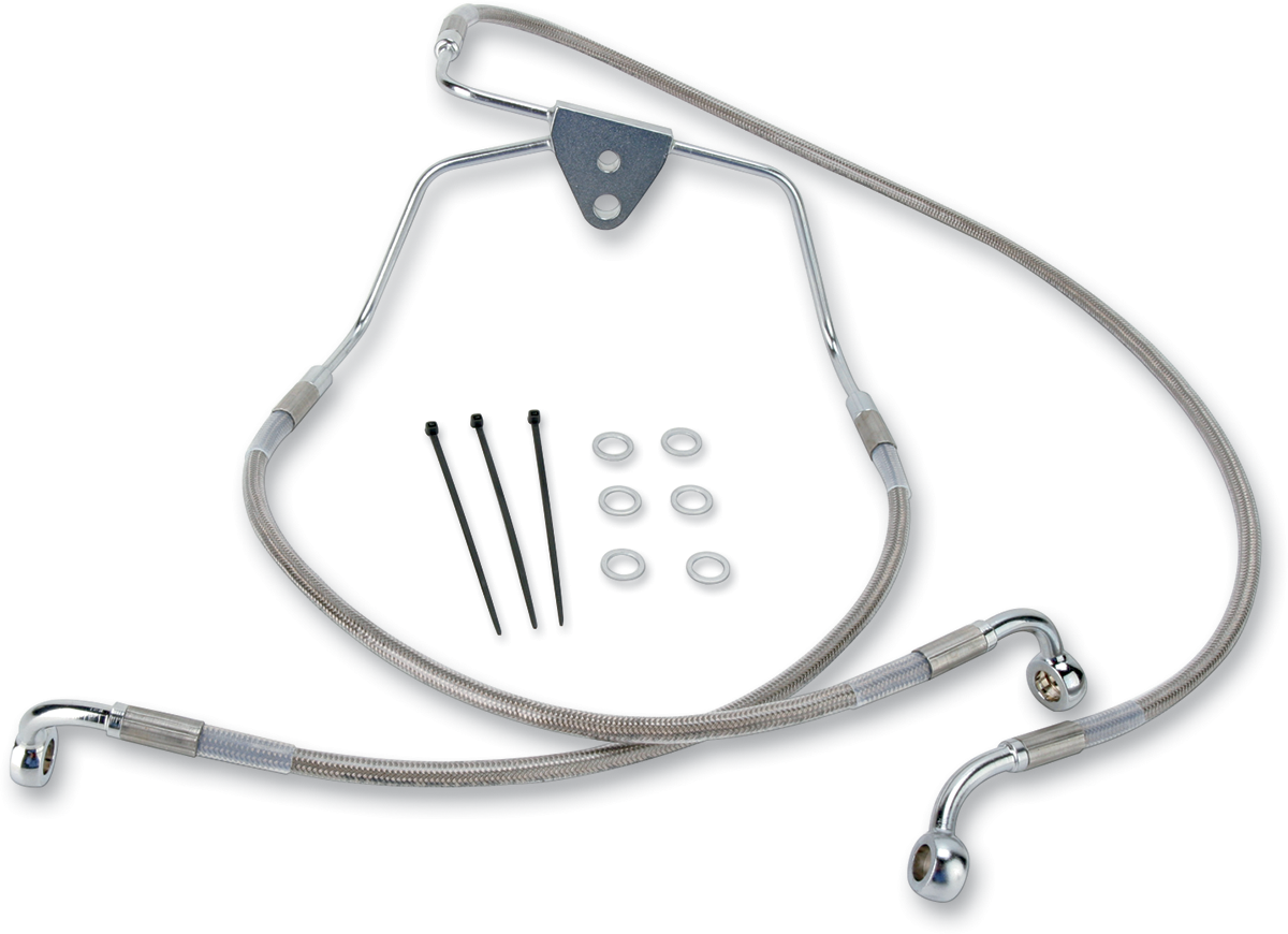 Drag specialties Brake Line - Front - +2" - Touring - Stainless Steel Harley Davidson