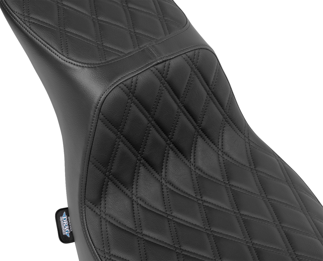 Drag specialties seats Predator 2-Up Seat - Vinyl - Double Diamond - Black Stitching - FLSB/FXLRS '18-'24 Harley Davidson