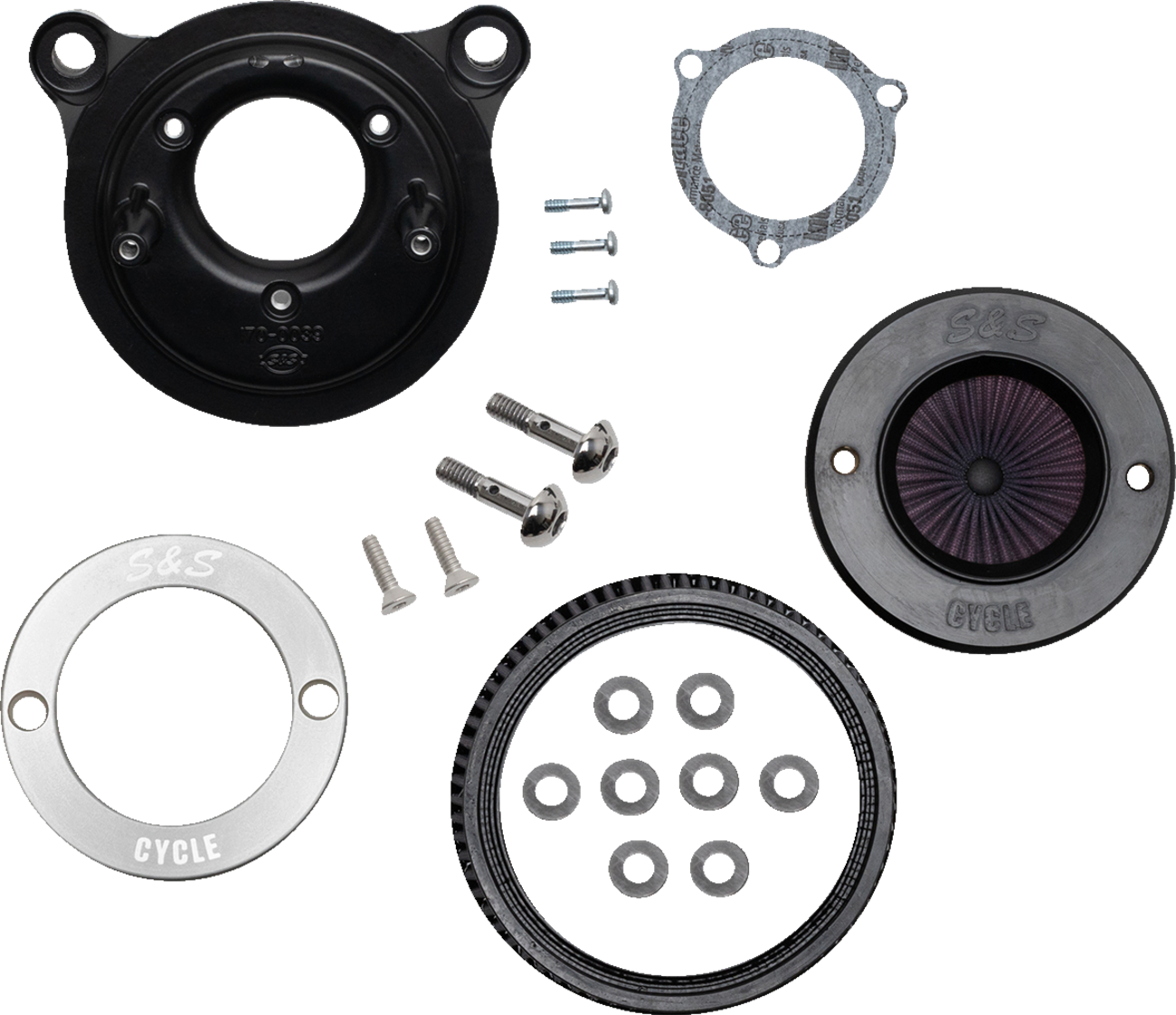 S&S Cycle Air Stinger Stealth Air Cleaner Kit 170-0716A Black Chrome Harley
