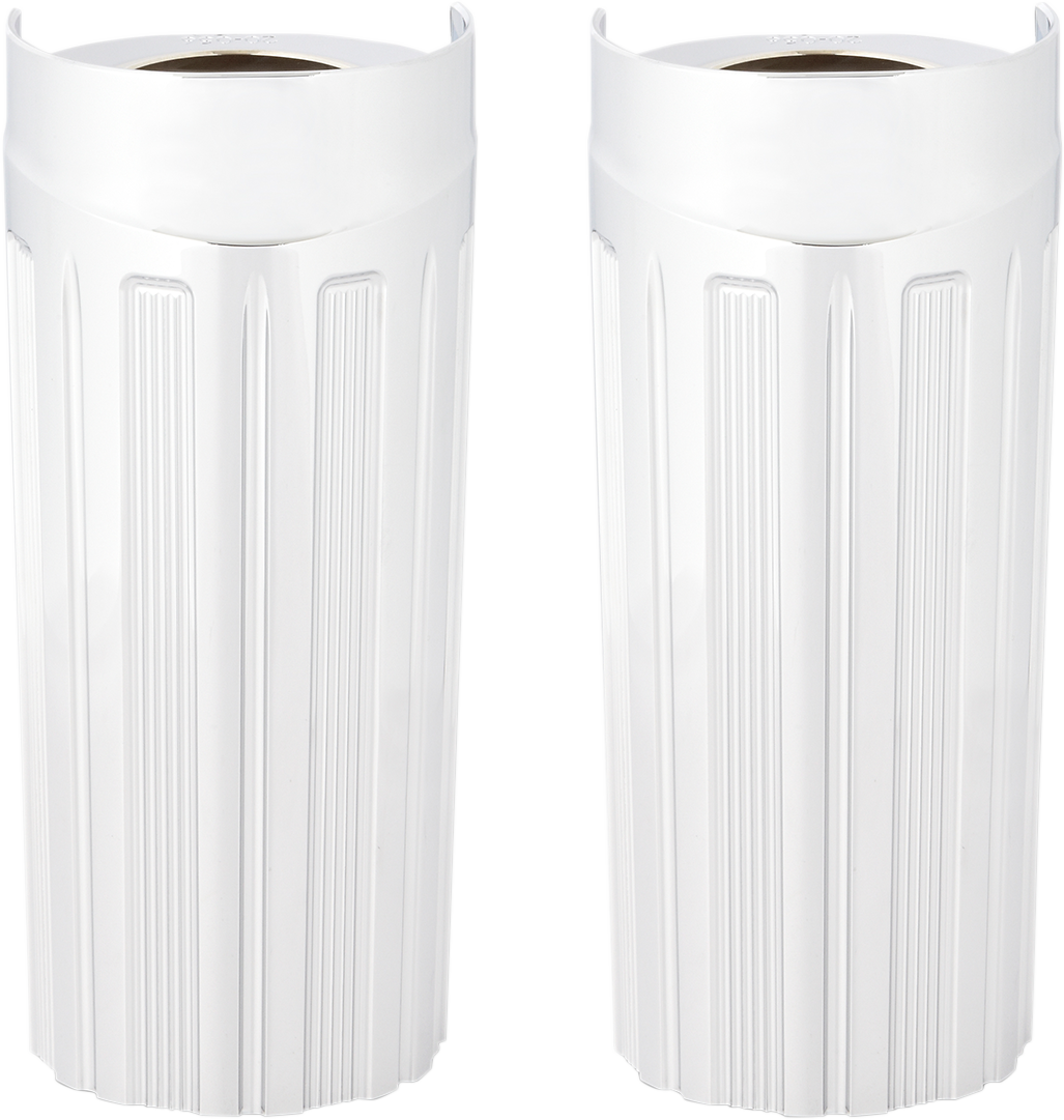 Arlen ness Fork Boot Covers - +2" - Chrome - 10-Gauge - FLHT Harley Davidson