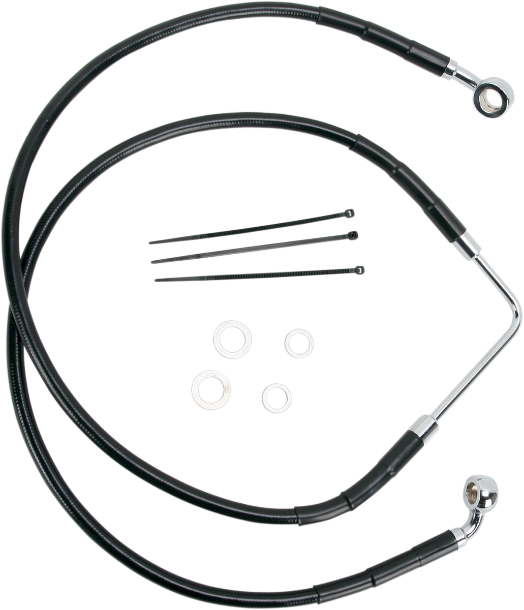 Drag specialties Brake Line - Front (Upper) - Black 2006-2007 Harley Davidson FXDB Street Bob
