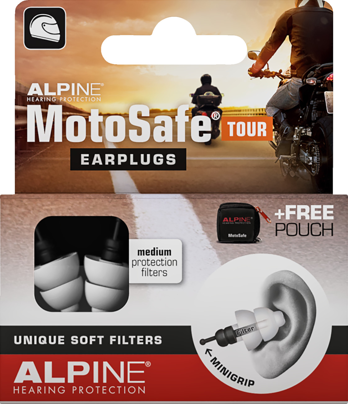 ALPINE HEARING PROTECTION MotoSafe Tour Earplugs