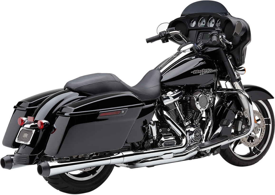 Cobra El Diablo 4" Mufflers for FL - Chrome/Black Harley Davidson
