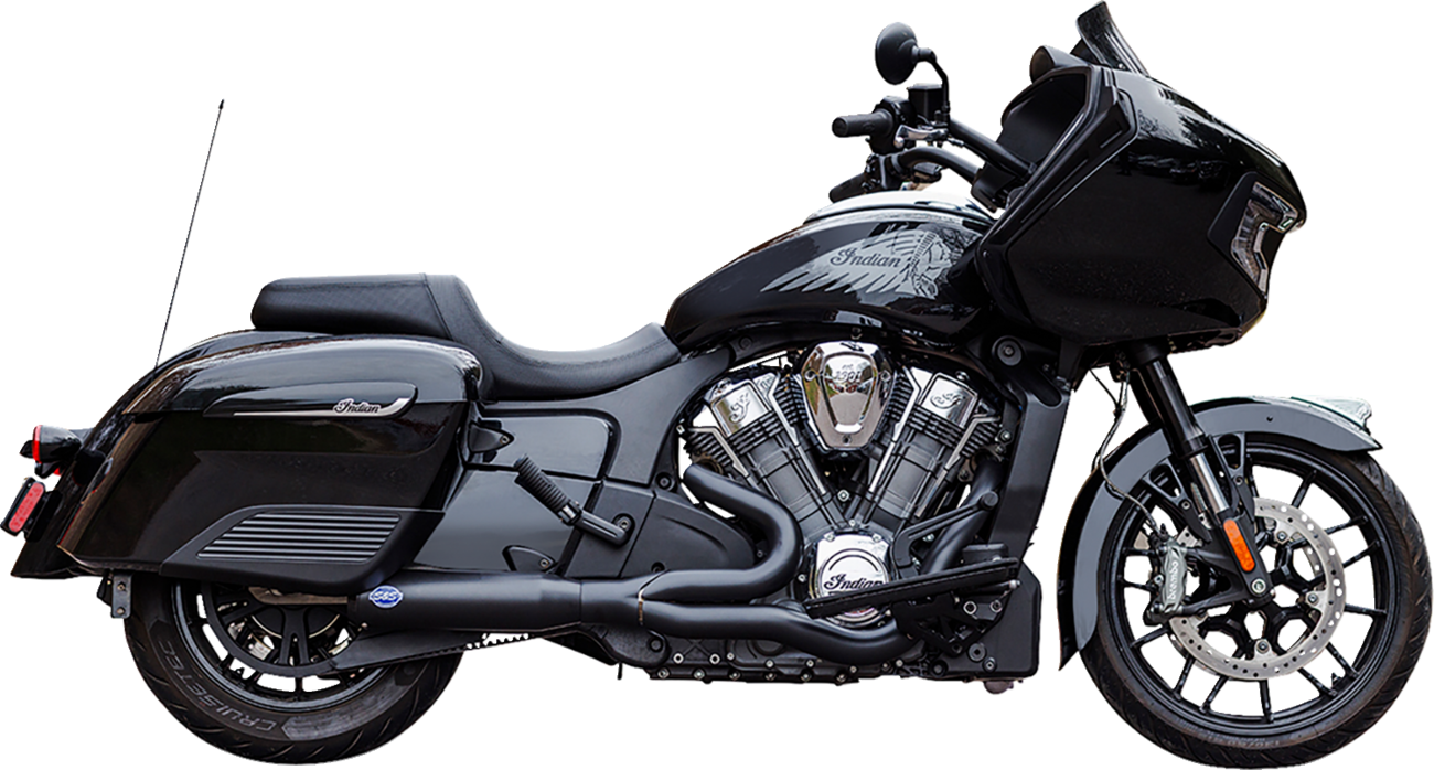 S&s cycle 2-into-1 Qualifier Exhaust System - 50-State - Black - Stainless Steel Indian