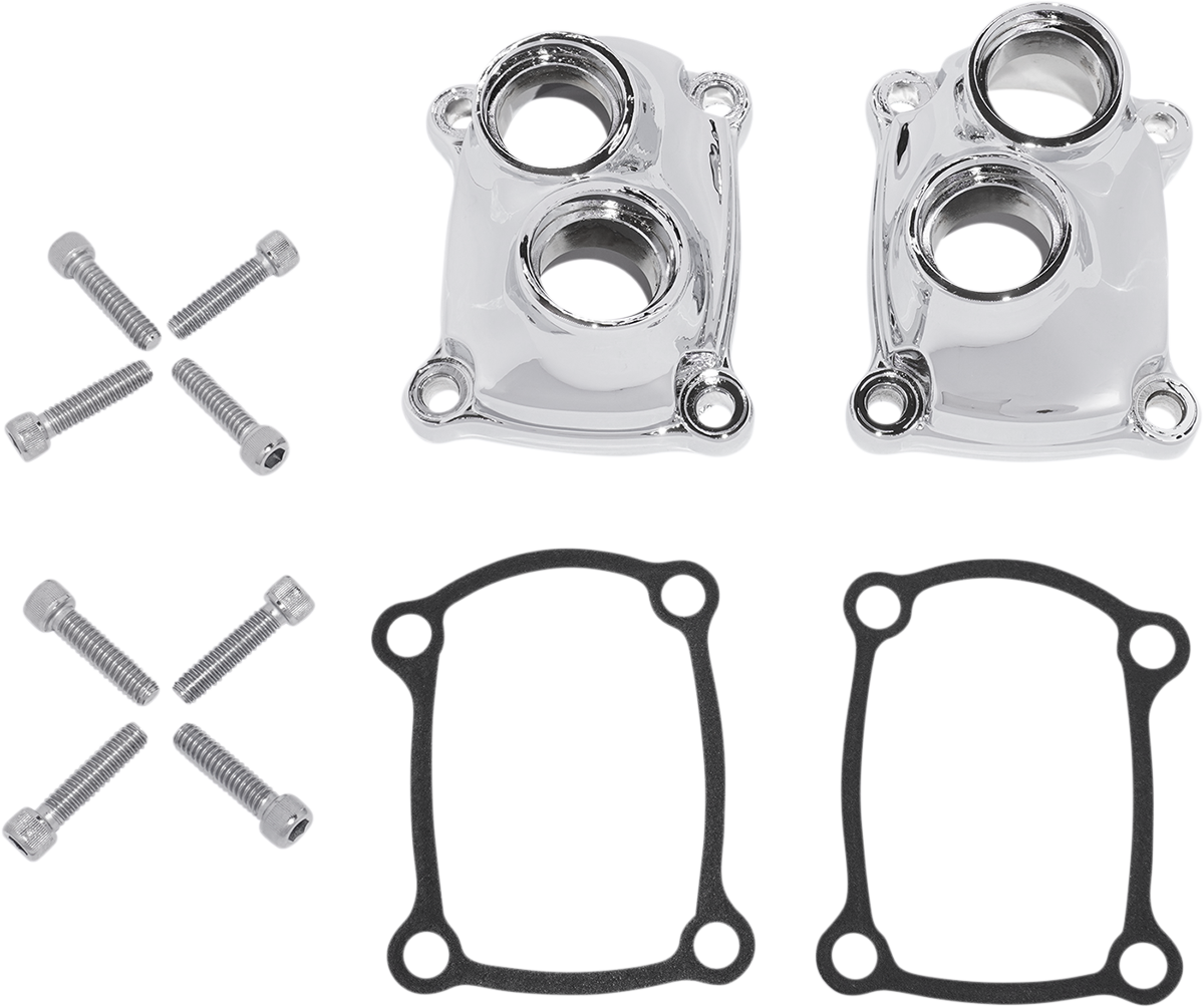 Drag Specialties Chrome Lifter Block Covers 2017-2023 Harley M8 Touring Softail