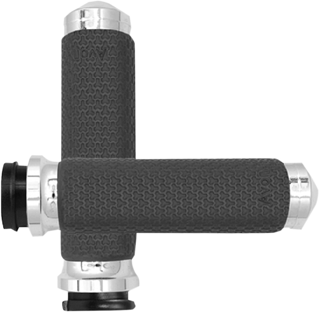 Avon grips Vibration Dampening Memory Foam Grips - Small - TBW - Chrome Harley Davidson