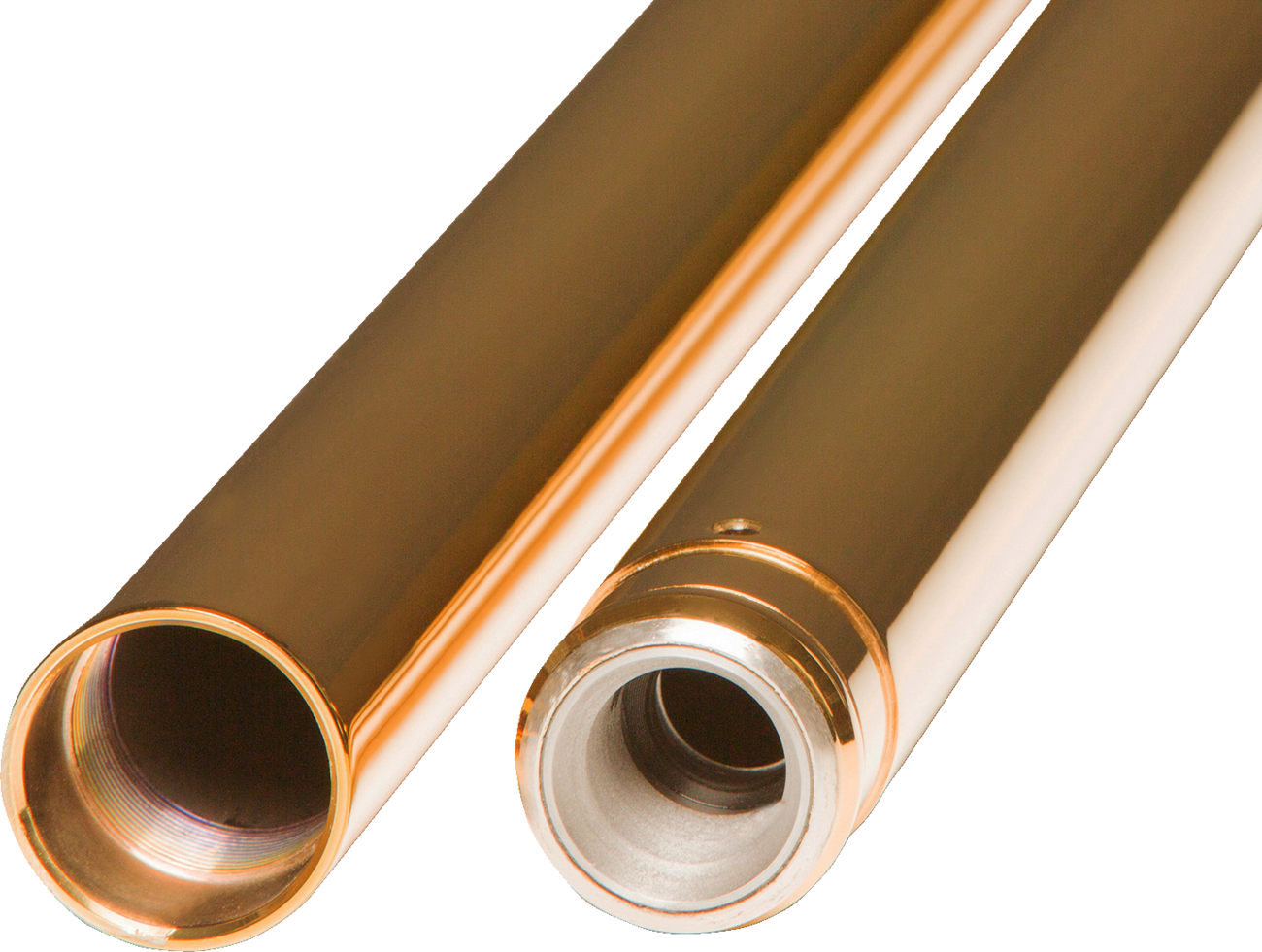 Custom cycle engineering Inverted Fork Tubes - 43 mm - +2" Length - Gold Harley Davidson