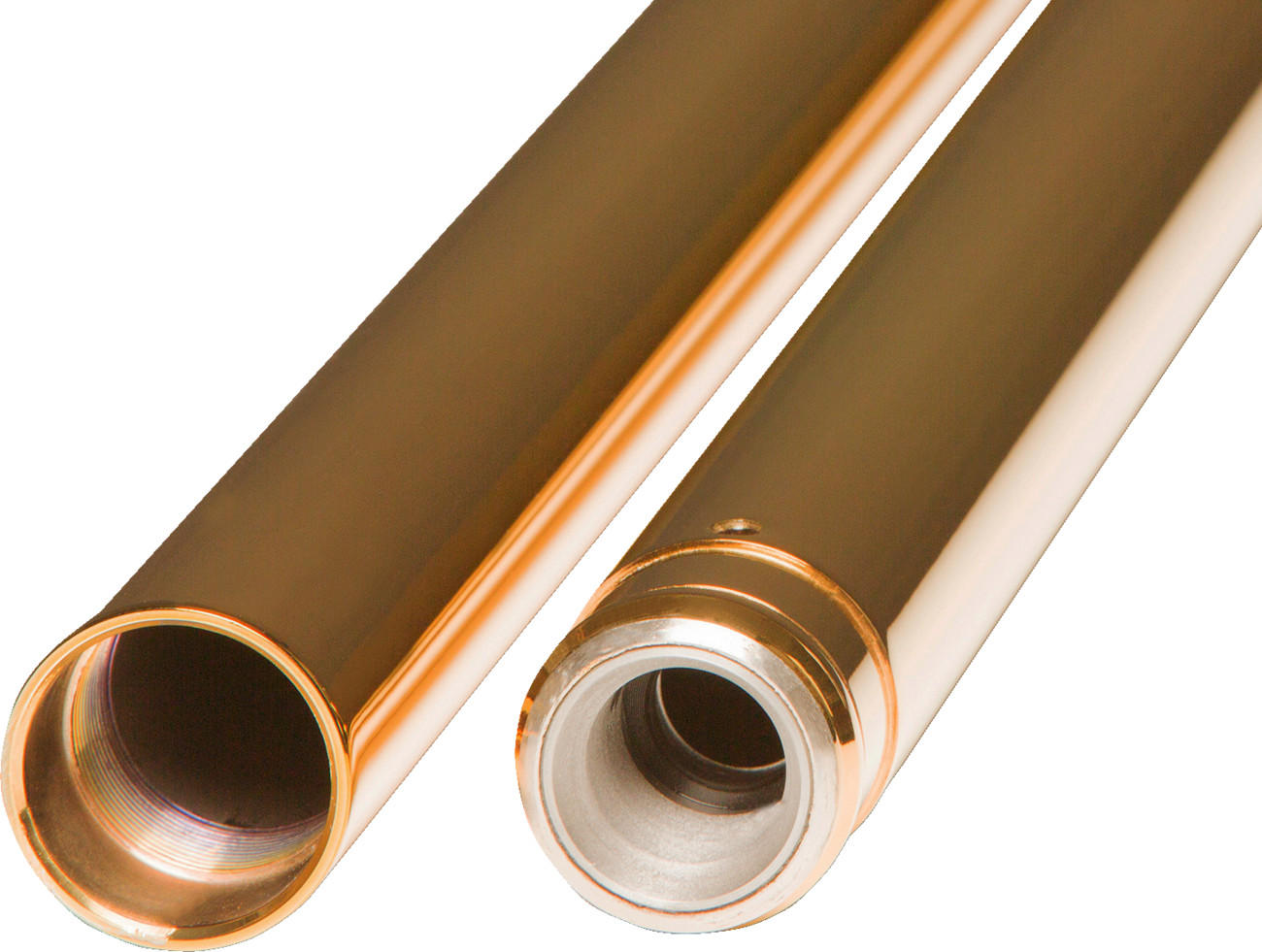 Custom cycle engineering Inverted Fork Tubes - 43 mm - +2" Length - Gold Harley Davidson