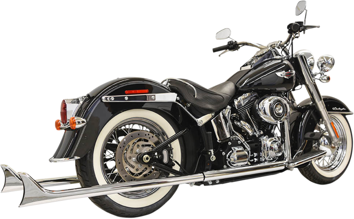 BASSANI XHAUST True Duals Exhaust System with Fishtail Mufflers — without Baffles