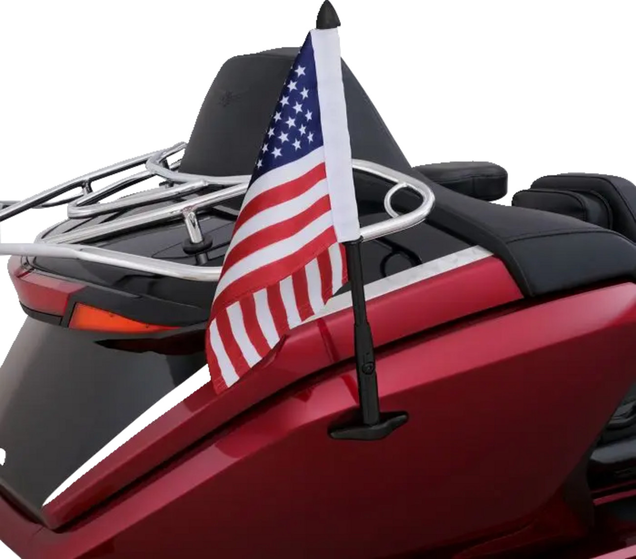 SHOW CHROME Folding Flag Pole with US Flag