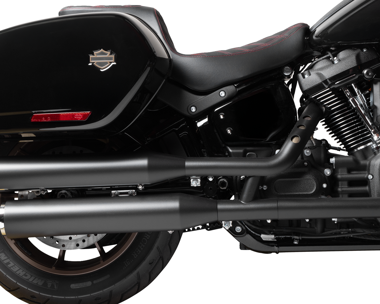 Drag specialties seats Predator 2-Up Seat - Vinyl - Double Diamond - Red Stitching - FLSB/FXLRS '18-'24 Harley Davidson