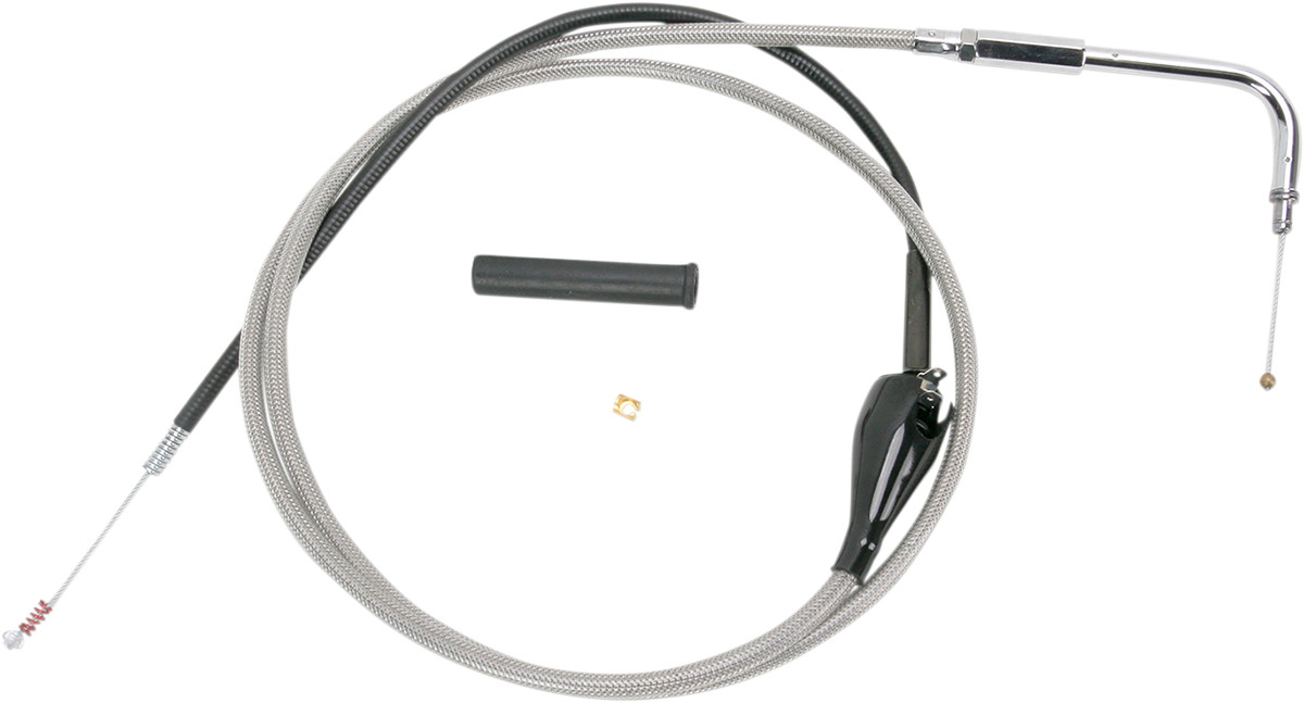 Drag specialties Stainless Braided Idle Cable - 56" Harley Davidson