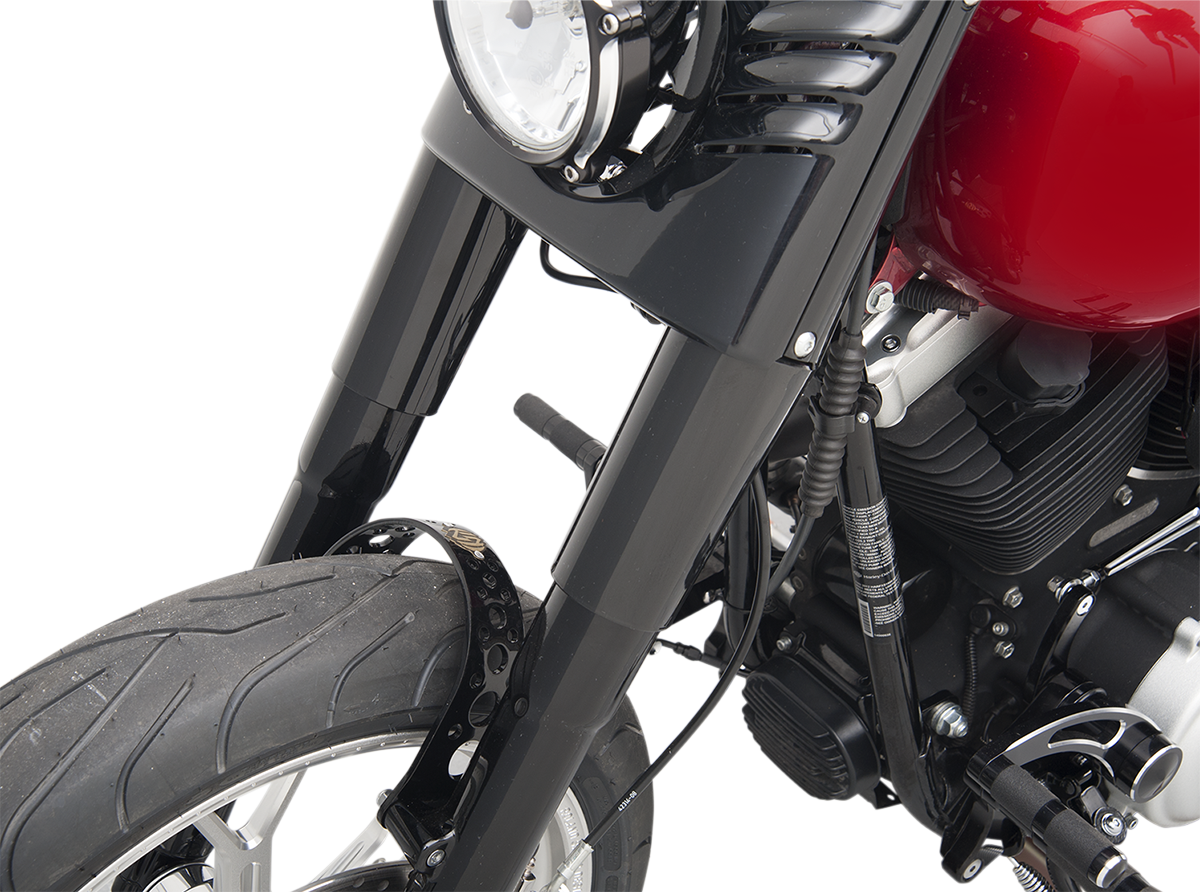 Drag specialties Fork Slider Covers - Stock Length - Gloss Black - Smooth Harley Davidson