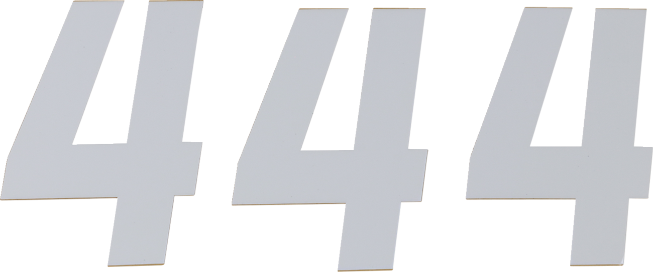 D'cor visuals Race Number Plate - #4 - White - 6"