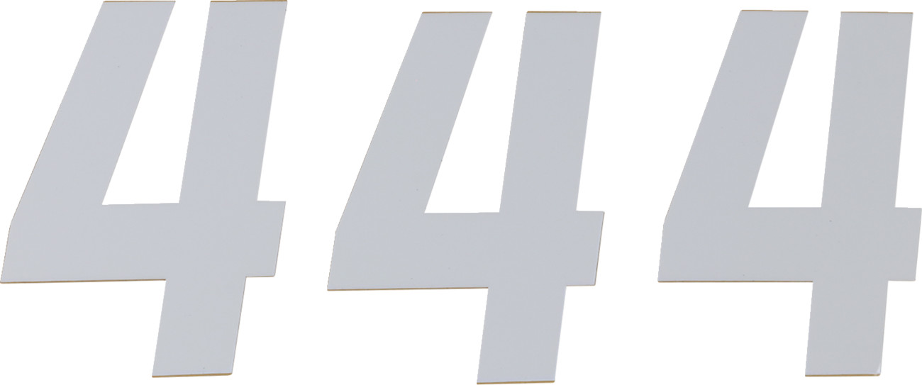 D'cor visuals Race Number Plate - #4 - White - 6"