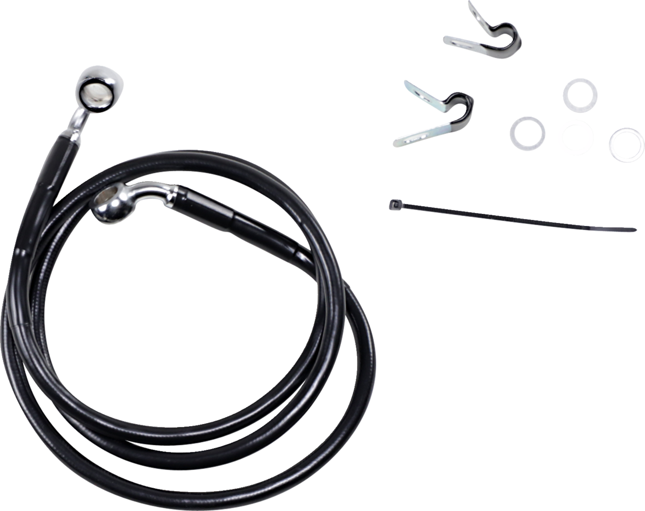 Drag specialties Brake Line - Front - Black - +4" - XL Harley Davidson