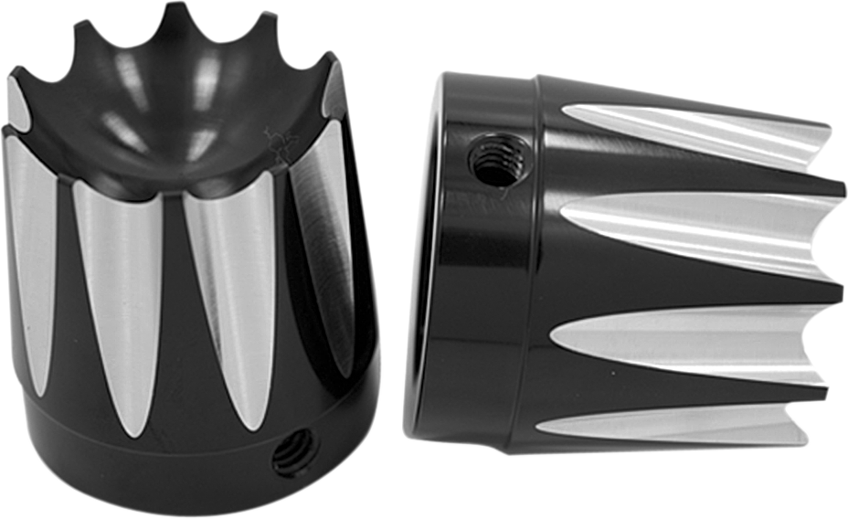 Avon grips Front Axle Nut Cover - Black - Excalibur - 1" Harley Davidson