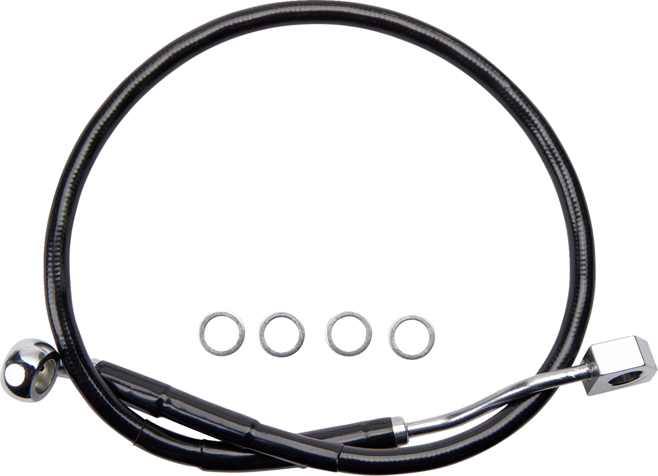 Drag specialties Brake Line - Rear - Master Cylinder to ABS - Black Harley Davidson