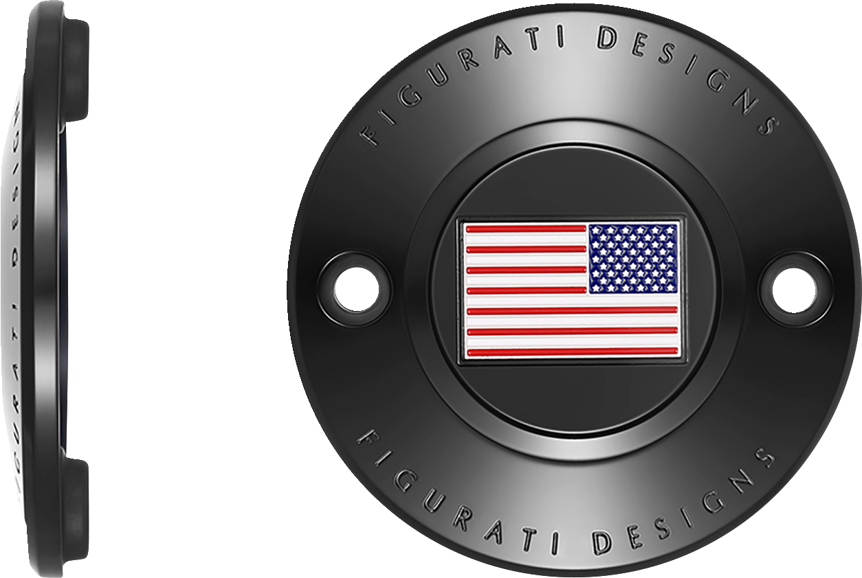 Figurati Designs American Flag Timing Cover For Harley M8 2017-2025