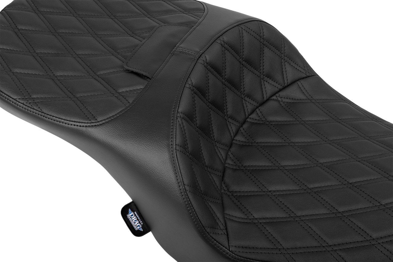 Drag specialties seats Forward Position Freedom Seat - Vinyl/Solar Leather - Black Double Diamond Stitch - FLH/FLT '23-'25 Harley Davidson