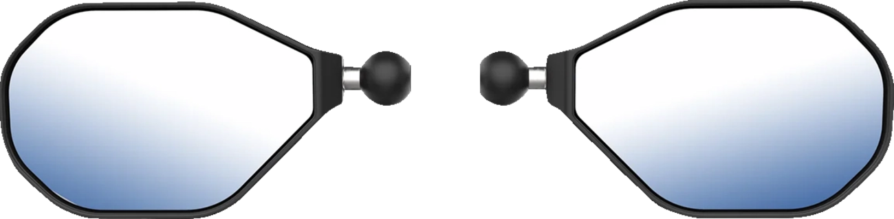 Ram mounts Tough-Mirror™ - Side View - Oval - Black - Left/Right with Ball