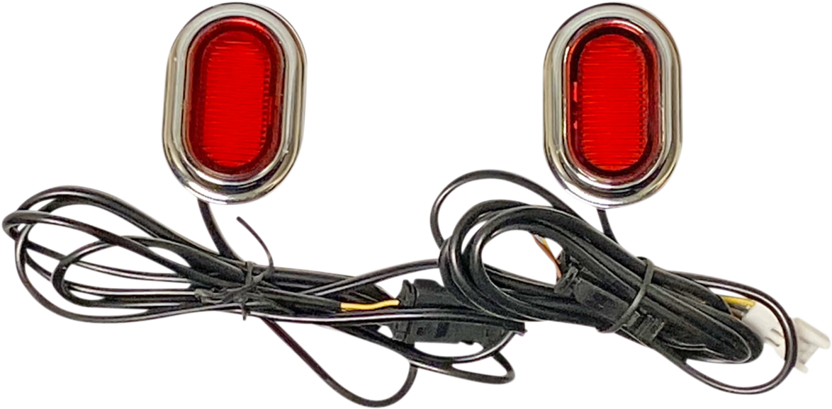 Custom Dynamics Red LED Chrome Antenna Plugz Lights 2006-2022 Harley Touring