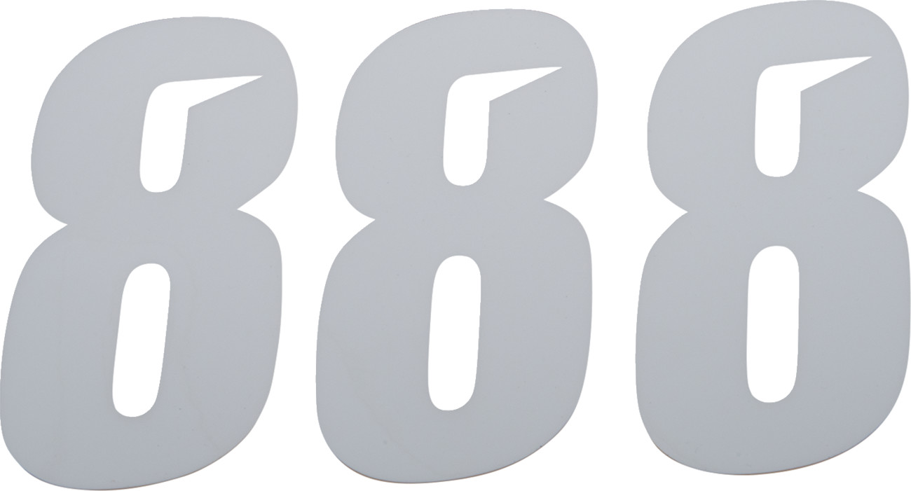 D'cor visuals Slash Number Plate - #8 - White - 6"