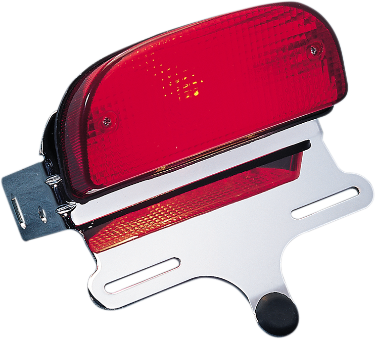 Drag Specialties Custom Fat Bob-Style Taillight and Chrome Bracket Assembly