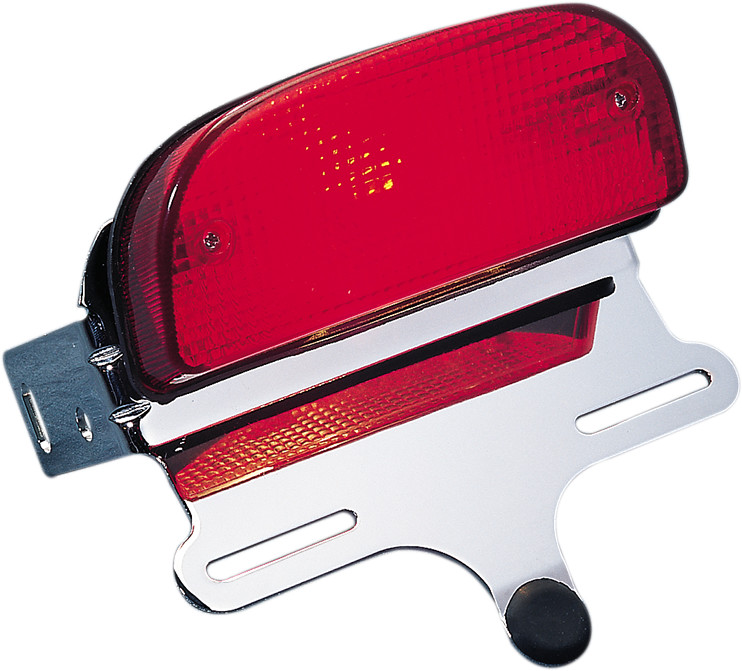 Drag Specialties Custom Fat Bob-Style Taillight and Chrome Bracket Assembly