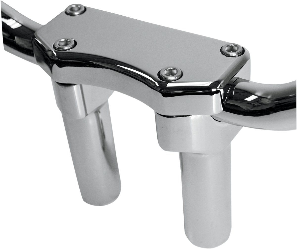 Drag specialties Handlebar Riser & Top Clamp Kit - 4" - Buffalo - Chrome