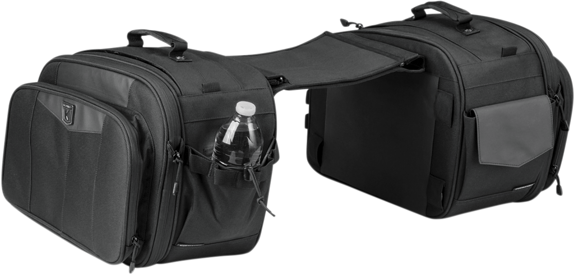 Kuryakyn Black Momentum ThrowOver Saddlebags Bags Metric Harley