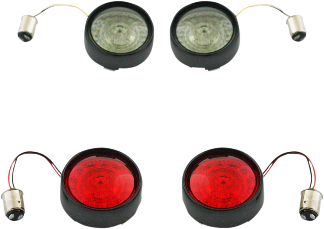 CUSTOM DYNAMICS Complete Front &amp; Rear Turn Signal Conversion Kit with Bullet Bezel Lenses