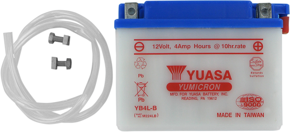 Yuasa Battery - YB4L-B Aprilia/Honda/Peugeot/Yamaha/Kawasaki/Gilera/Suzuki