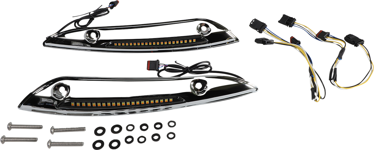 Custom Dynamics Dual Function LED Windshield Trim For Harley Road Glide 2015-2025