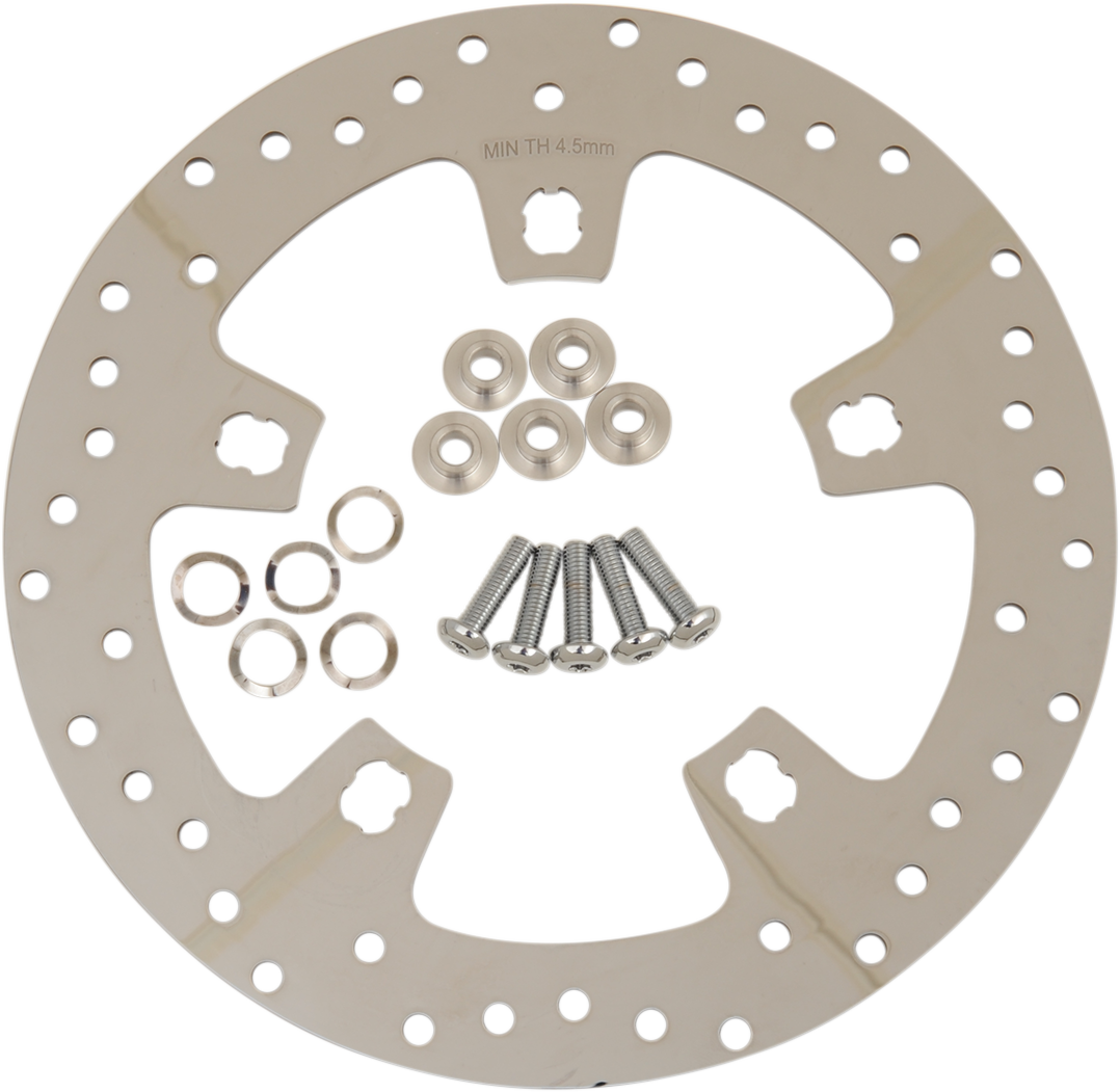 ひータロ Twin Power Silver Floating Hole Front Rotor For Harley