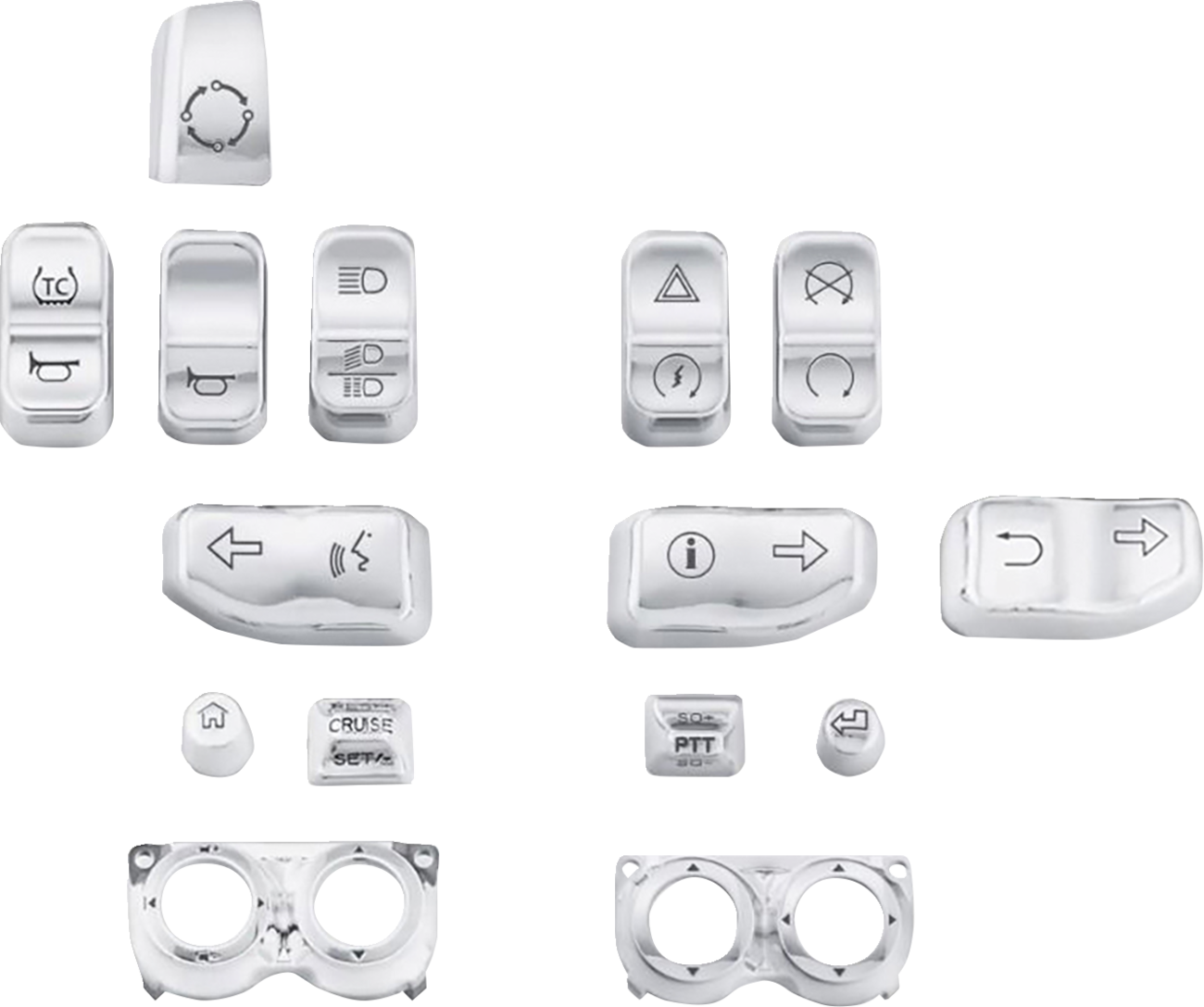 Drag specialties Switch Cap Kit - Chrome 2016-2023 Harley Davidson FLHTK Ultra Limited