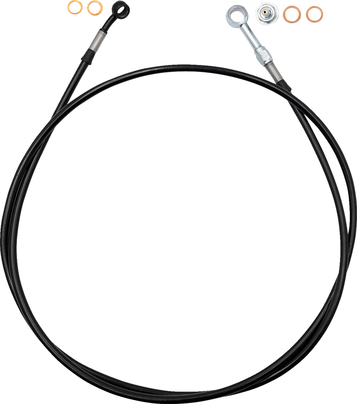 Fat baggers inc. EZ Install Brake Line - 64" - Black Braid Harley Davidson