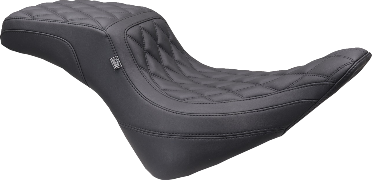 Mustang One-Piece/2-Up Squareback Seat - Double Diamond - Black Stitch - FXBR '23-'25 2023-2025 Harley Davidson FXBR Breakout 117