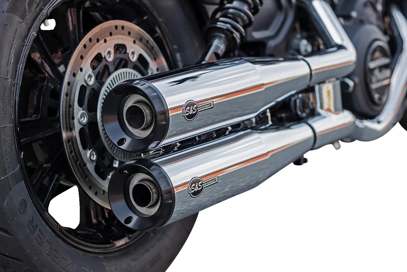 S&S Cycle Grand National Slip-On Mufflers For Indian Scout 2019-2024