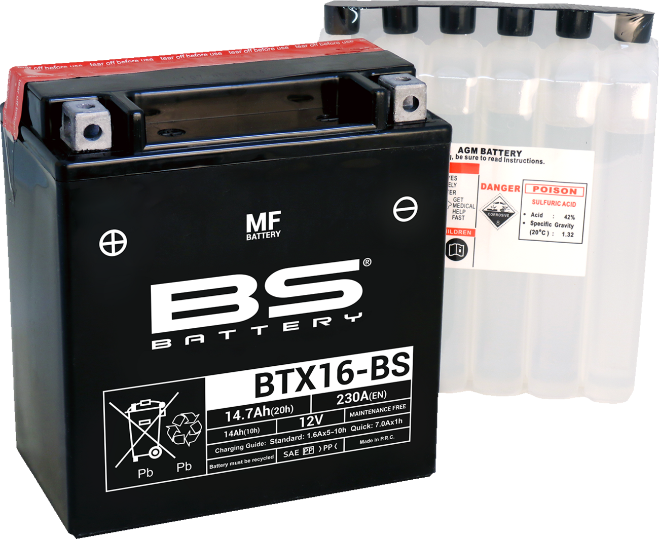 Bs battery Battery - BTX16-BS (YTX) Gilera/Kawasaki/Triumph/Suzuki/Piaggio