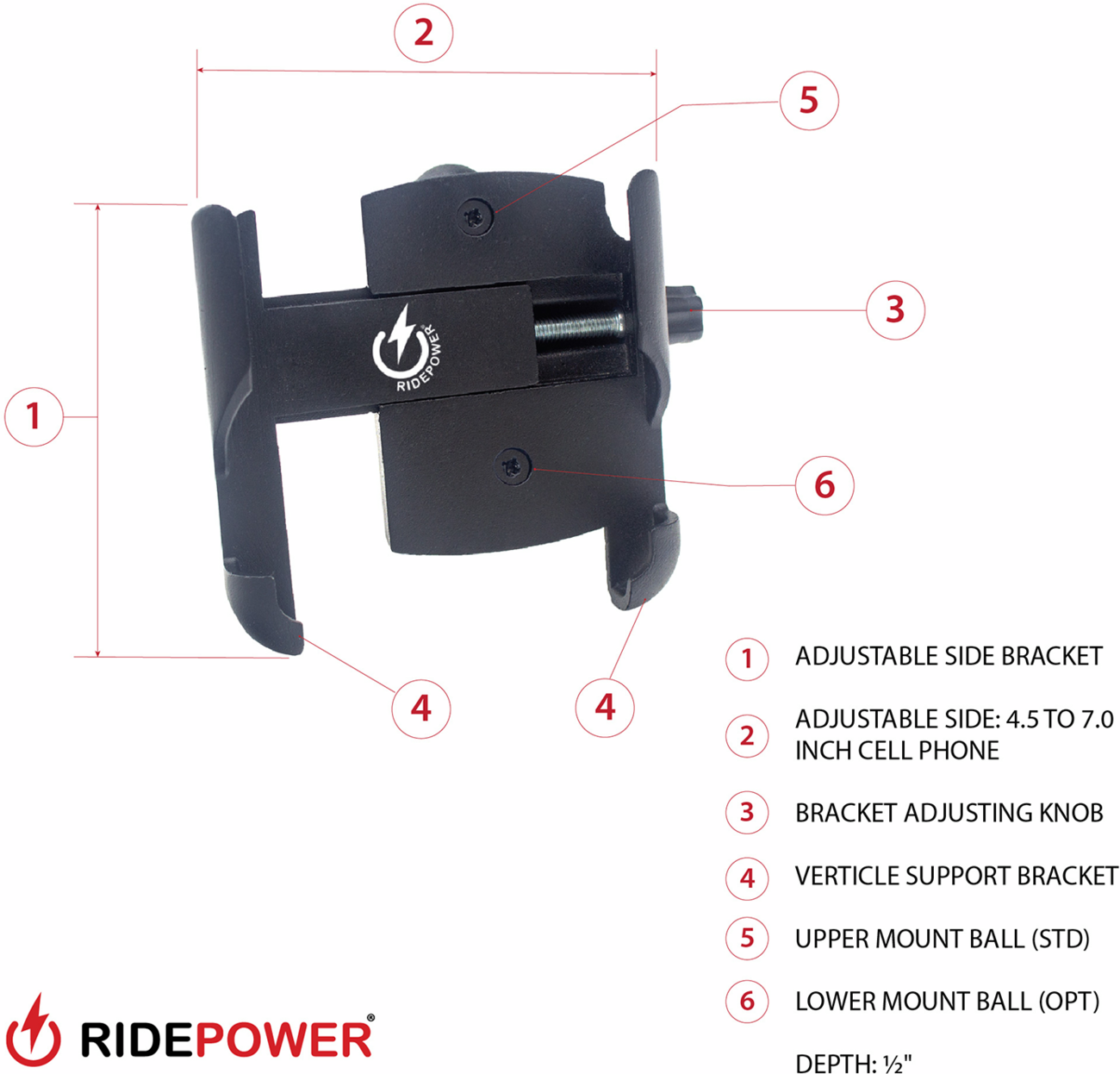 RidePower All-Metal Phone Mount