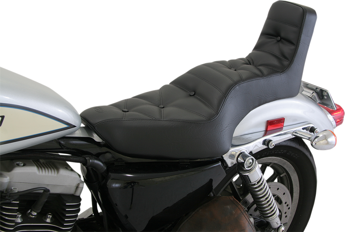 Mustang Throwback 2-Up Diamond Motorcycle Seat 04-19 Harley Sportster
