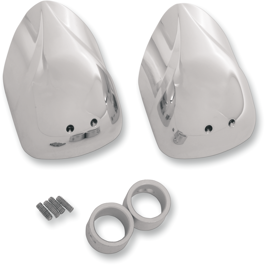 Russ Wernimont Chrome 41mm Front Axle Covers for 8517 Harley Dyna