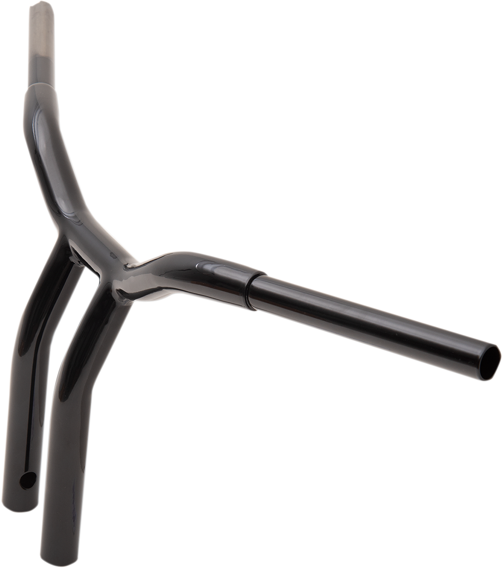 La choppers Kage Fighter Welded Bent-Riser Handlebar - One Piece - 12" - Black