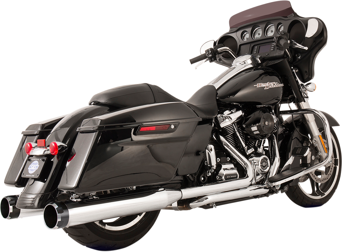S&s cycle El Dorado Dual Exhaust System - Chrome - Black Thruster Harley Davidson