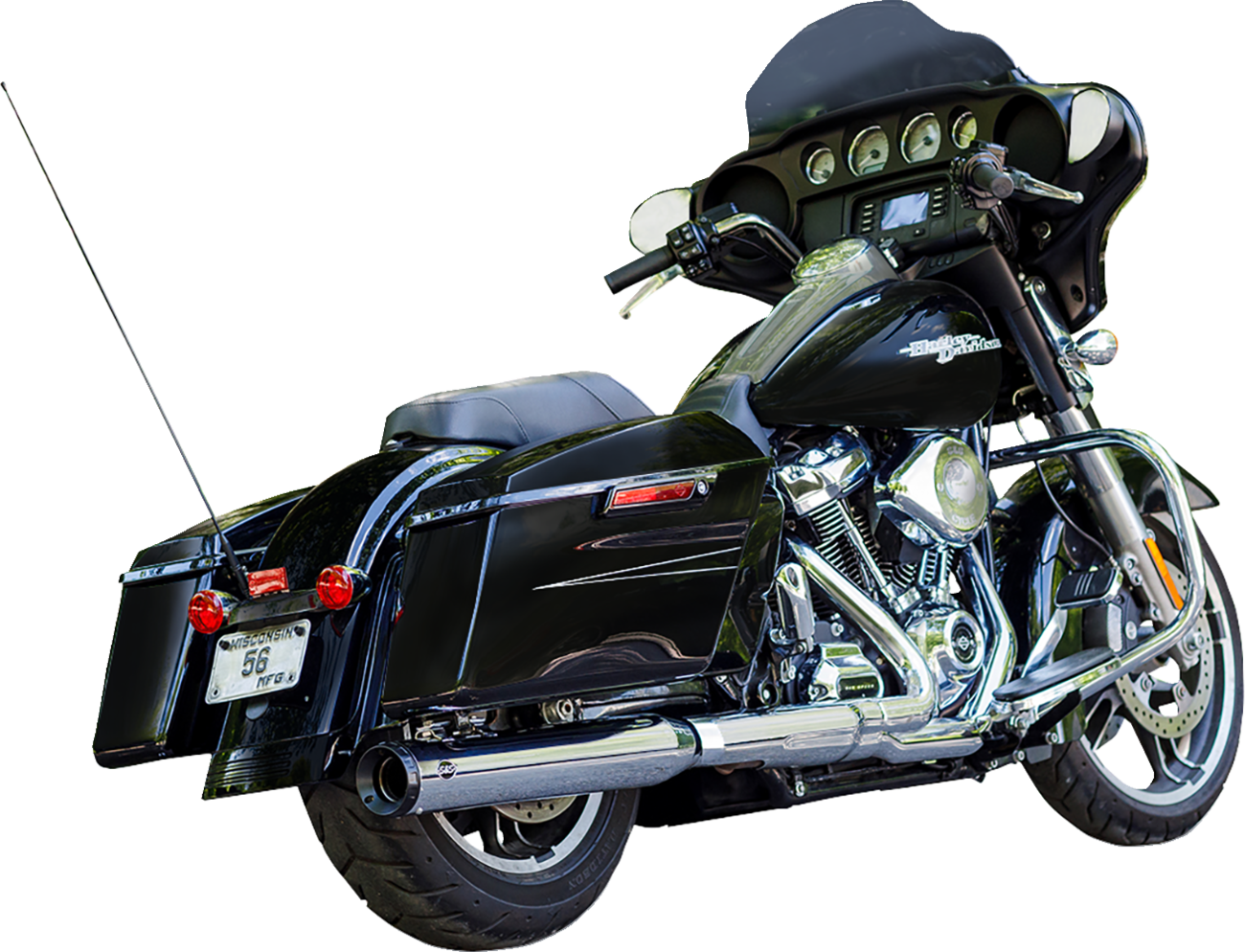S&S Cycle 2 Into 1 Swindler 4" Muffler Kit For Harley Touring 2017-2025