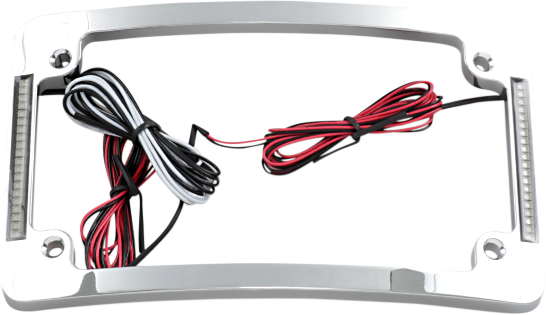Custom dynamics Tri-Radius License Plate Frame with Flushmount LEDs - Chrome